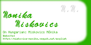 monika miskovics business card