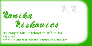 monika miskovics business card